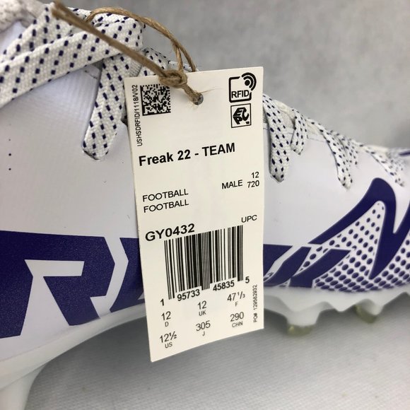 Adidas Freak 22 Team White Purple Football Cleats GY0432 US Men's Size 12.5 - Picture 2 of 9